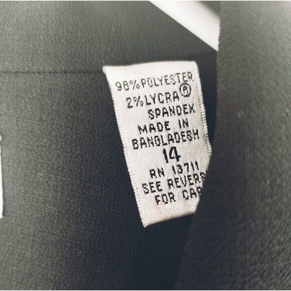 Valerie Stevens Coat Dress Women's 14 Long Sleeve Button Up Poly Lycra Black VTG - Picture 8 of 12